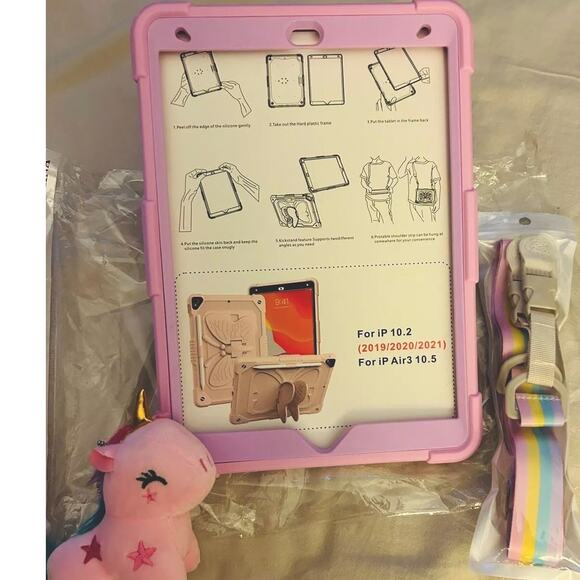 Butterfly Girls iPad Case w/ Strap & Kickstand | Fits 10.2 & Air 3 Models - Picture 2 of 9